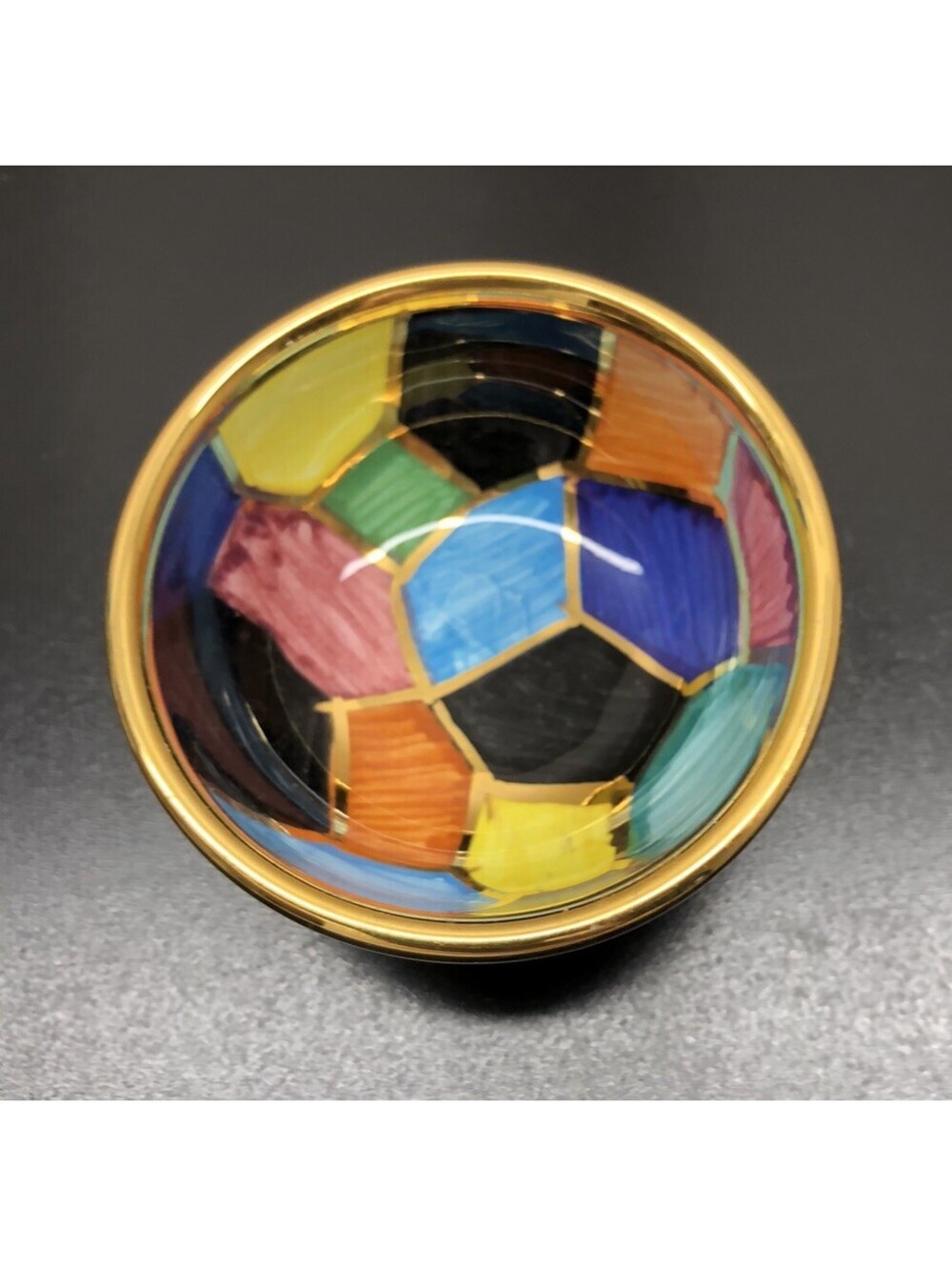 Martina Marisa Antica Siena Dipinto A Mano Gold Trim Colorful Small Bowl Vintage
